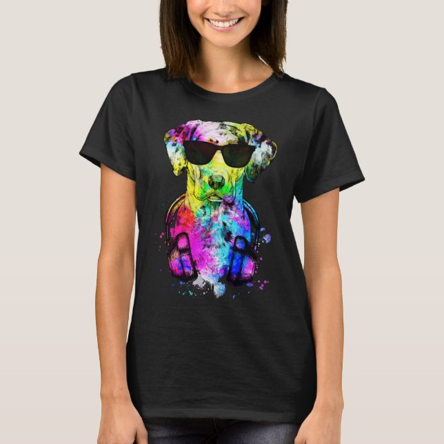 Retro Pop Catahoula Leopard Dog Portrait with Head T-Shirt (Front)