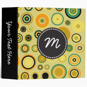 Retro Pop Circles Mosaic Pattern #6 Binder