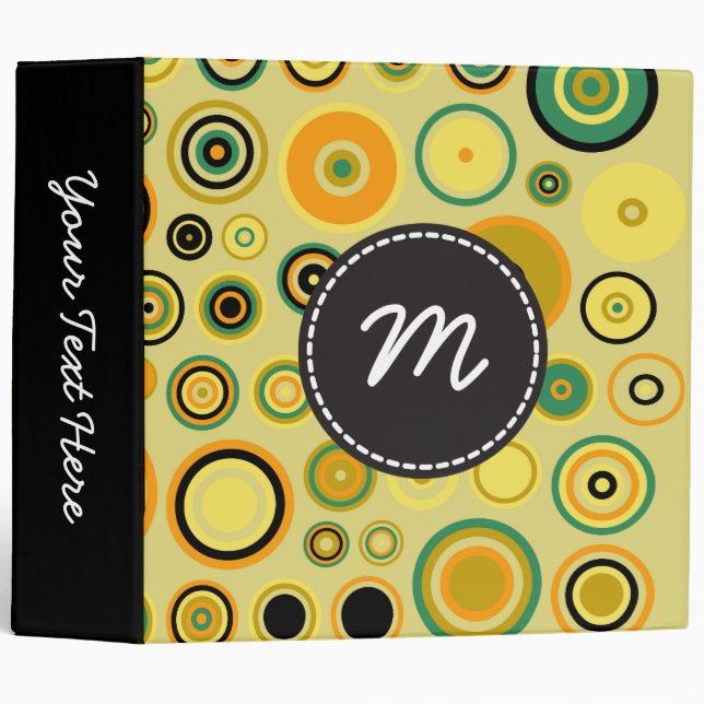 Retro Pop Circles Mosaic Pattern #6 Binder (Front/Spine)