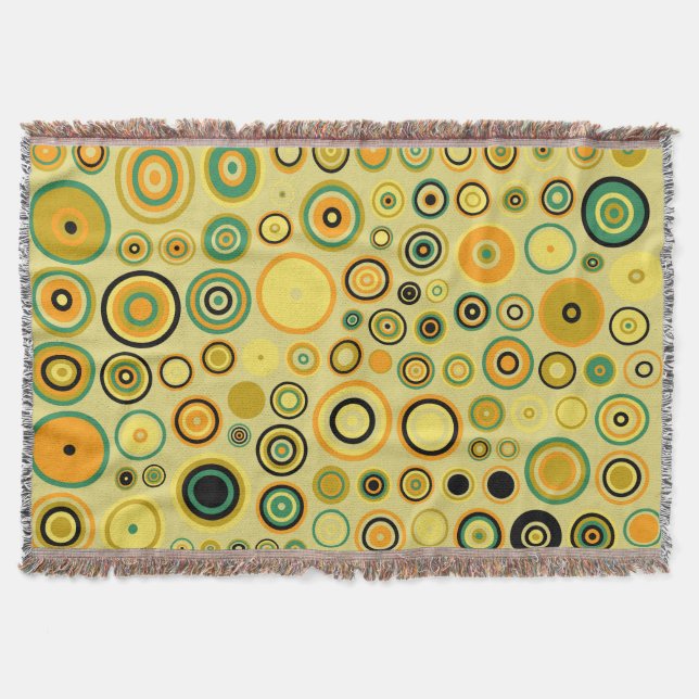 Retro Pop Circles Pattern #2 Throw Blanket (Front)
