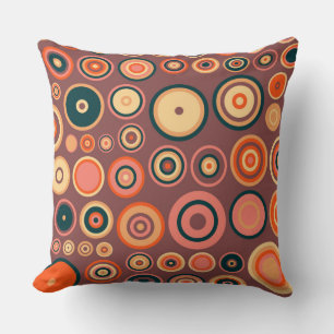 Retro Pop Circles Pattern #3 Throw Pillow