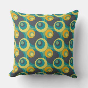 Retro Pop Circles Pattern #4 Throw Pillow