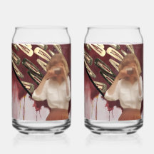 Retro Pop Collage Art Drinkware Set