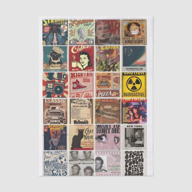Retro Pop Culture Tissue Paper (Front)