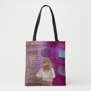 retro pop culture tote bag