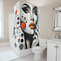 Retro Pop Diva: Geometric Elegance Abstract Art