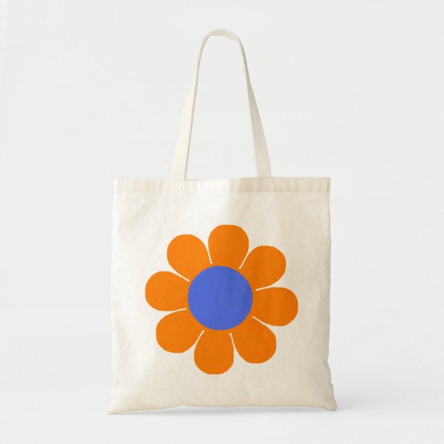 Retro Pop Flower Power Tote Bag (Front)