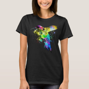 Retro Pop Hummingbird Gamer Headphones Bird Watchi T-Shirt