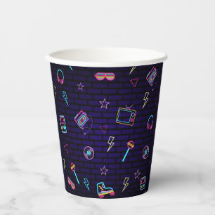 Retro Pop Neon Kids’ Birthday Bash Paper Cups