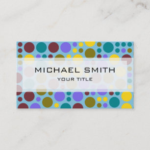 Retro Pop Polka Dot Mosaic Pattern #2 Business Card