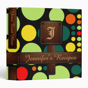 Retro Pop Polka Dot Pattern #2 Binder