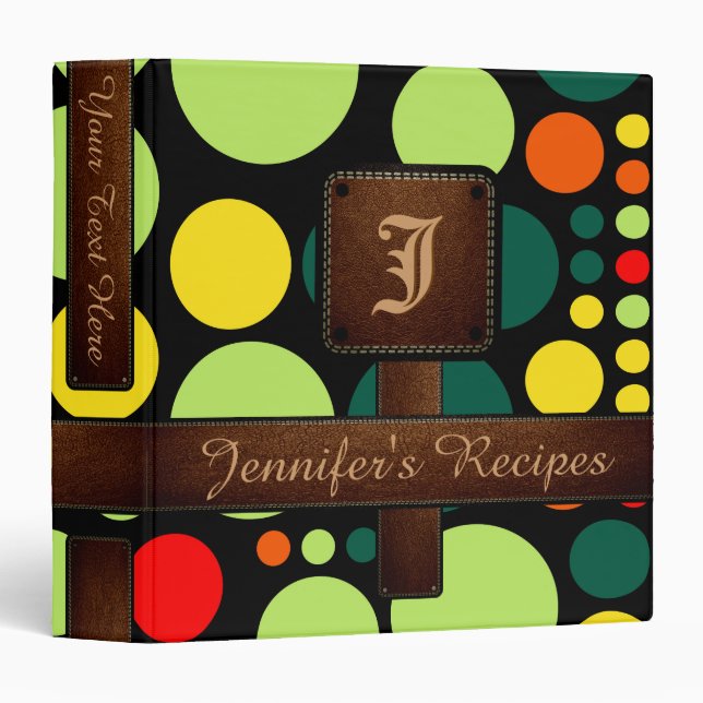 Retro Pop Polka Dot Pattern #2 Binder (Front/Spine)
