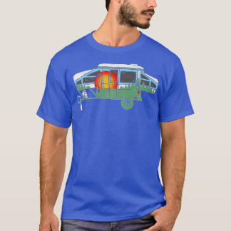 Retro Pop-Up Camper Vintage Nature Design  T-Shirt
