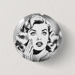 retro popart themed/design 1 inch round button
