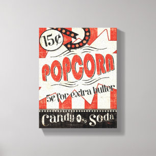 Retro Popcorn Canvas Print
