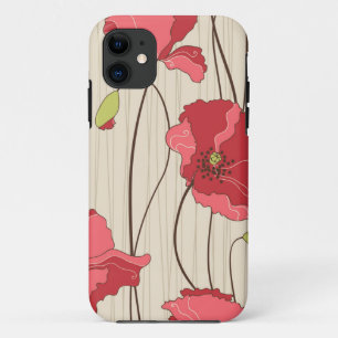 Retro Poppies Pattern iPhone 11 Case