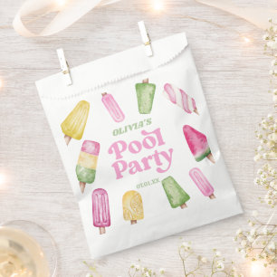 Retro Popsicle Birthday Pool Party Welcome Sign Favour Bag