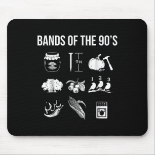 Retro Popular Music Bands Of The 90s Rock Funny Vi Mouse Pad