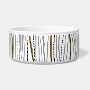 Retro Porcelain Pet Bowl with Midcentury Print