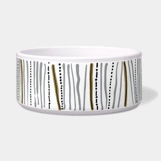 Retro Porcelain Pet Bowl with Midcentury Print