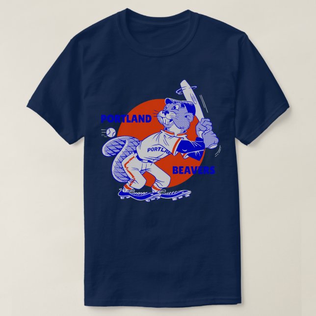 Retro Portland Beavers Baseball T-Shirt (Design Front)