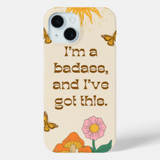 Retro Positive Girly Self Motivational iPhone 15 Case