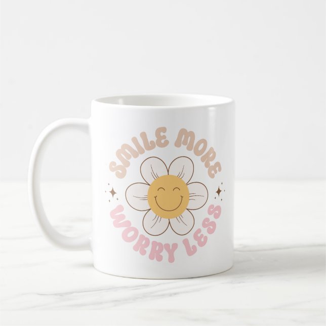Retro Positive Quotes Funny Saying Good Vibes Coffee Mug (Left)