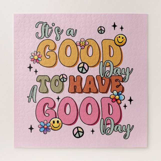 Retro Positivity "It's a Good Day" Jigsaw Puzzle (Vertical)