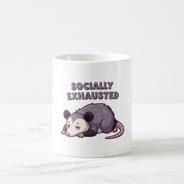 Retro Possum Alone Time White Mug (Center)