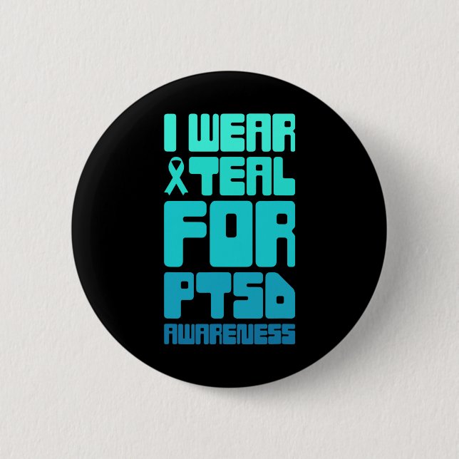 Retro Post Traumatic Stress Ptsd Awareness 1  2 Inch Round Button (Front)