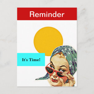 Retro Postcard Busy Lady Appointment Reminder PC