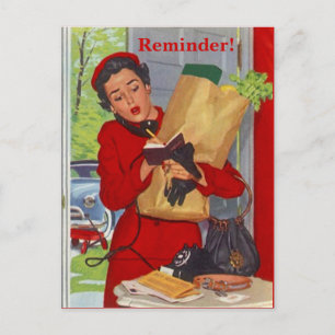 Retro Postcard Busy Lady Appointment Reminder PC