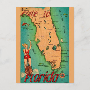 Retro Postcard of Florida