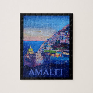Retro Poster Amalfi Coast italy Jigsaw Puzzle