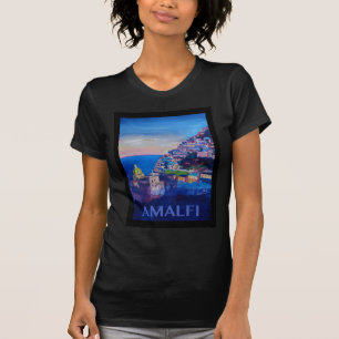 Retro Poster Amalfi Coast italy T-Shirt