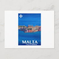 Retro Poster Malta Valetta  - City of Knights