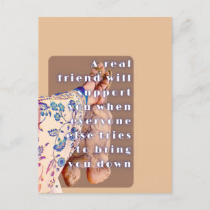 Retro poster REAL FRIENDSHIP Lady and her Tortoise Postcard