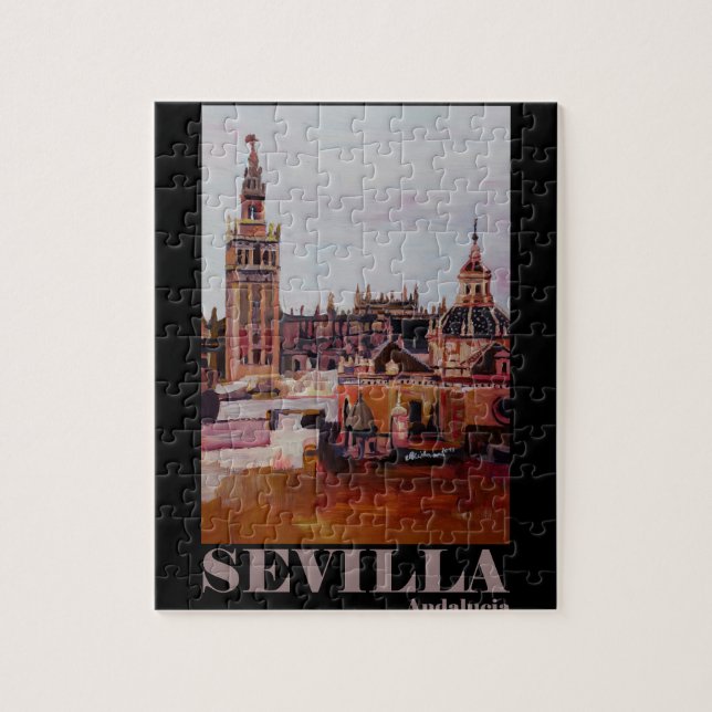 Retro Poster Sevilla Giralda Andalucia Jigsaw Puzzle (Vertical)
