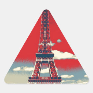 retro poster Vintage France Paris Effiel Tower Triangle Sticker