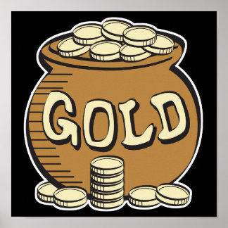 retro pot of gold poster