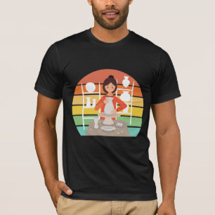 Retro Pottery Woman Ceramic Kiln T-Shirt