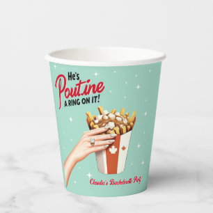 Retro Poutine a Ring on It! Montreal Bachelorette Paper Cups