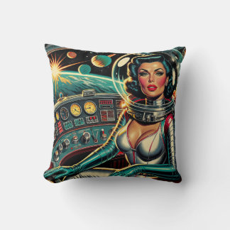 Retro Powered by lipstick!  Throw Pillow
