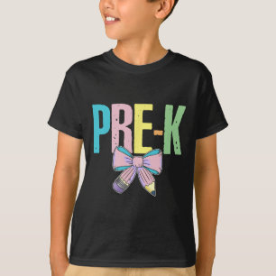 Retro Pre-k Coquette Bow Pencil First Day Back To T-Shirt