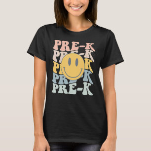Retro Pre K Teacher Student First Day Of School Pr T-Shirt