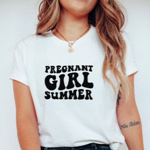 Retro Pregnant Girl Summer; Maternity Summer T-Shirt