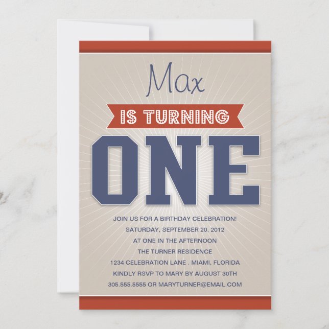 RÉTRO PREMIÈRE INVITATION D'ANNIVERSAIRE DE (Devant)