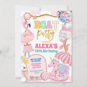Retro preppy Boat Party Invitation