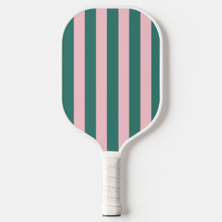 Retro Preppy Sportswear Stripes - Pink Green Pickleball Paddle
