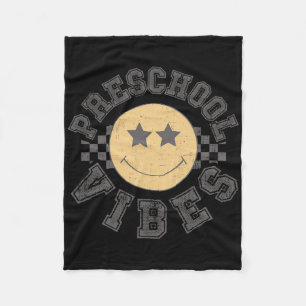 Retro Preschool Vibes Teacher Student 1st Day Back Fleece Blanket